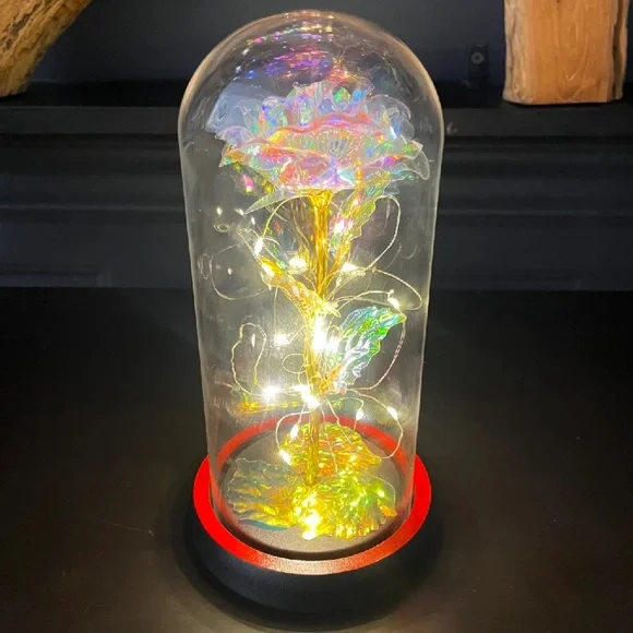 BRAND NEW Glass encased light up enchanted rose forever rose Valentine's Day